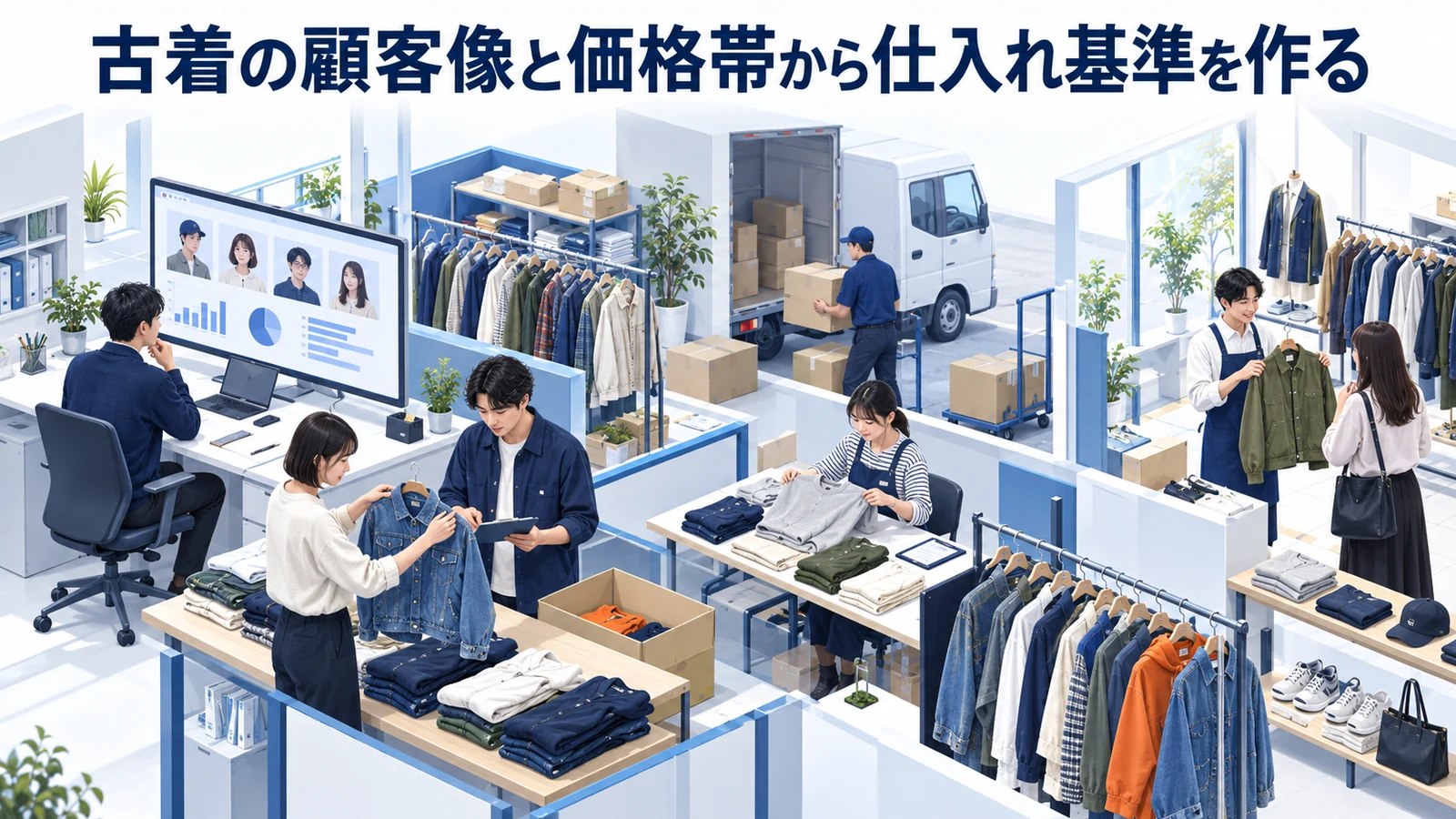 古着の顧客像と価格帯から仕入れ基準を作るを整理したImage 2.0図解