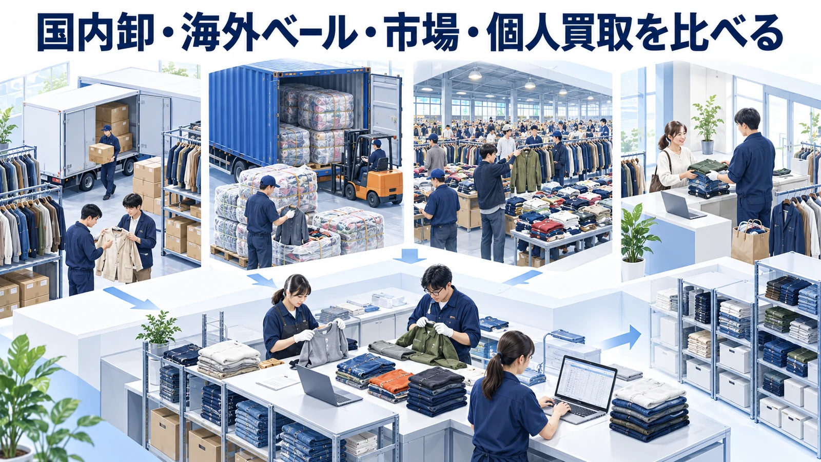 国内卸・海外ベール・市場・個人買取を比べるを整理したImage 2.0図解