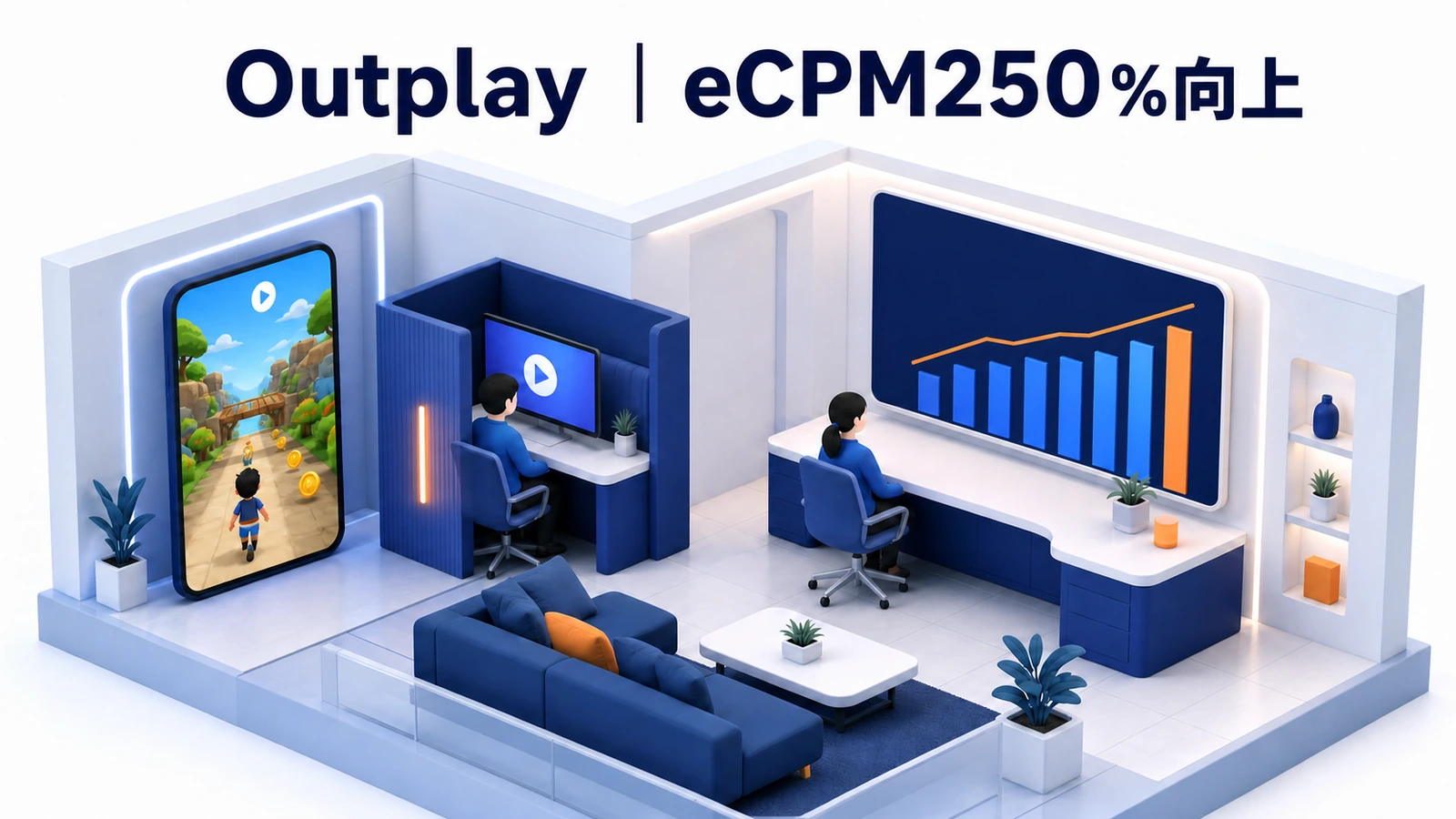 動画リワード広告でeCPMを最大250パーセント向上したOutplayの事例