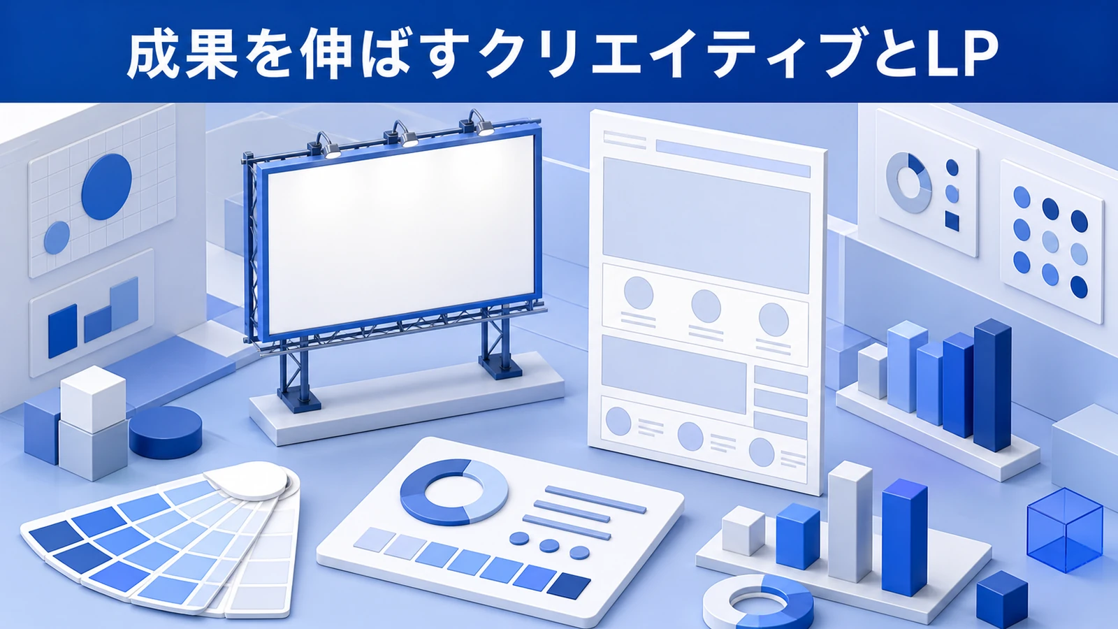 成果を伸ばすクリエイティブとLPを示すWeb広告運用