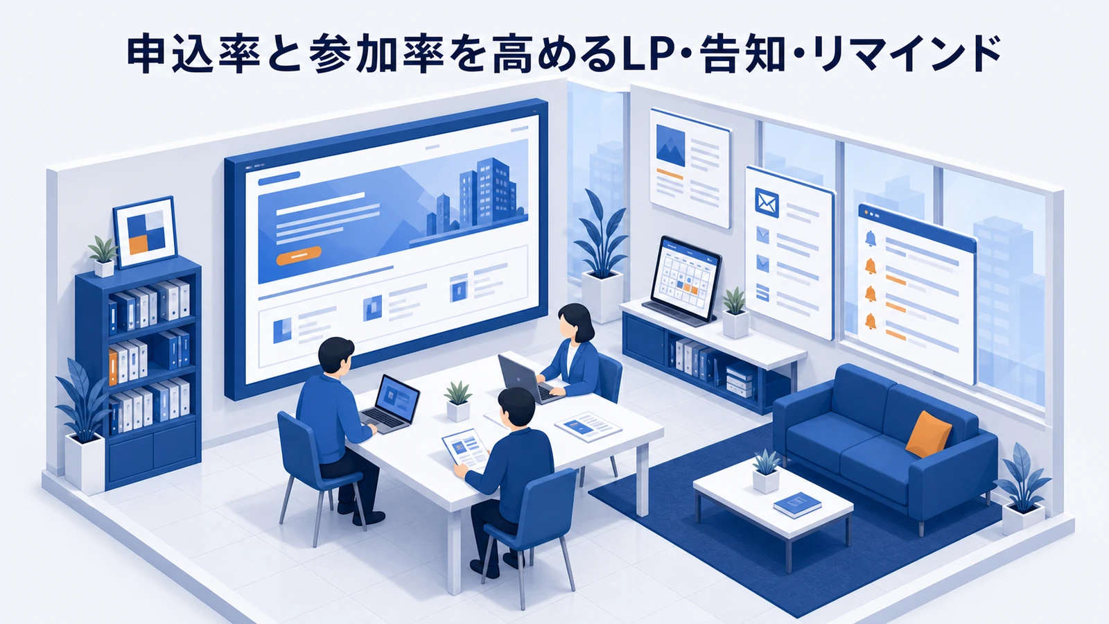 申込率と参加率を高めるLP・告知・リマインドを示すWeb広告運用