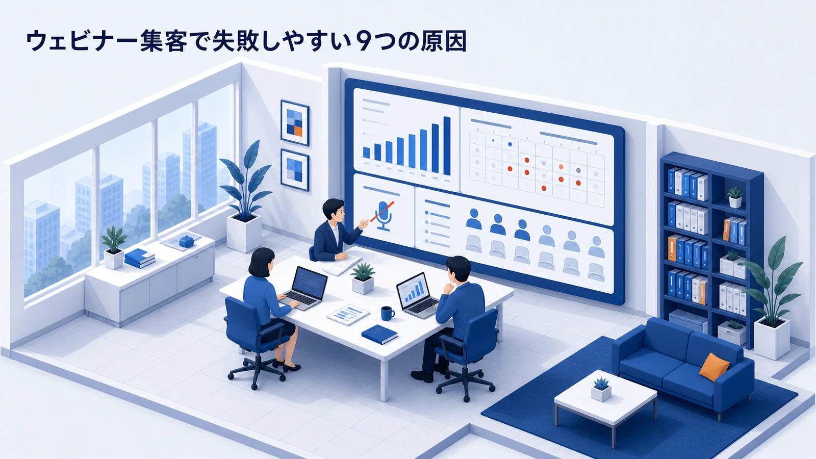 ウェビナー集客で失敗しやすい9つの原因を示すWeb広告運用