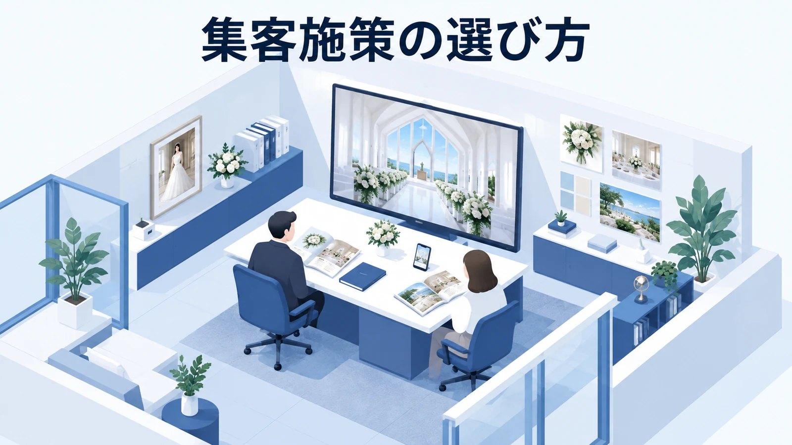 集客施策は、式場を知る入口と予約を受ける場所で選ぶの図解