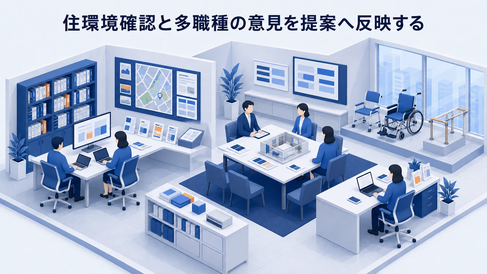 住環境確認と多職種の意見を提案へ反映するを整理したImage 2.0図解