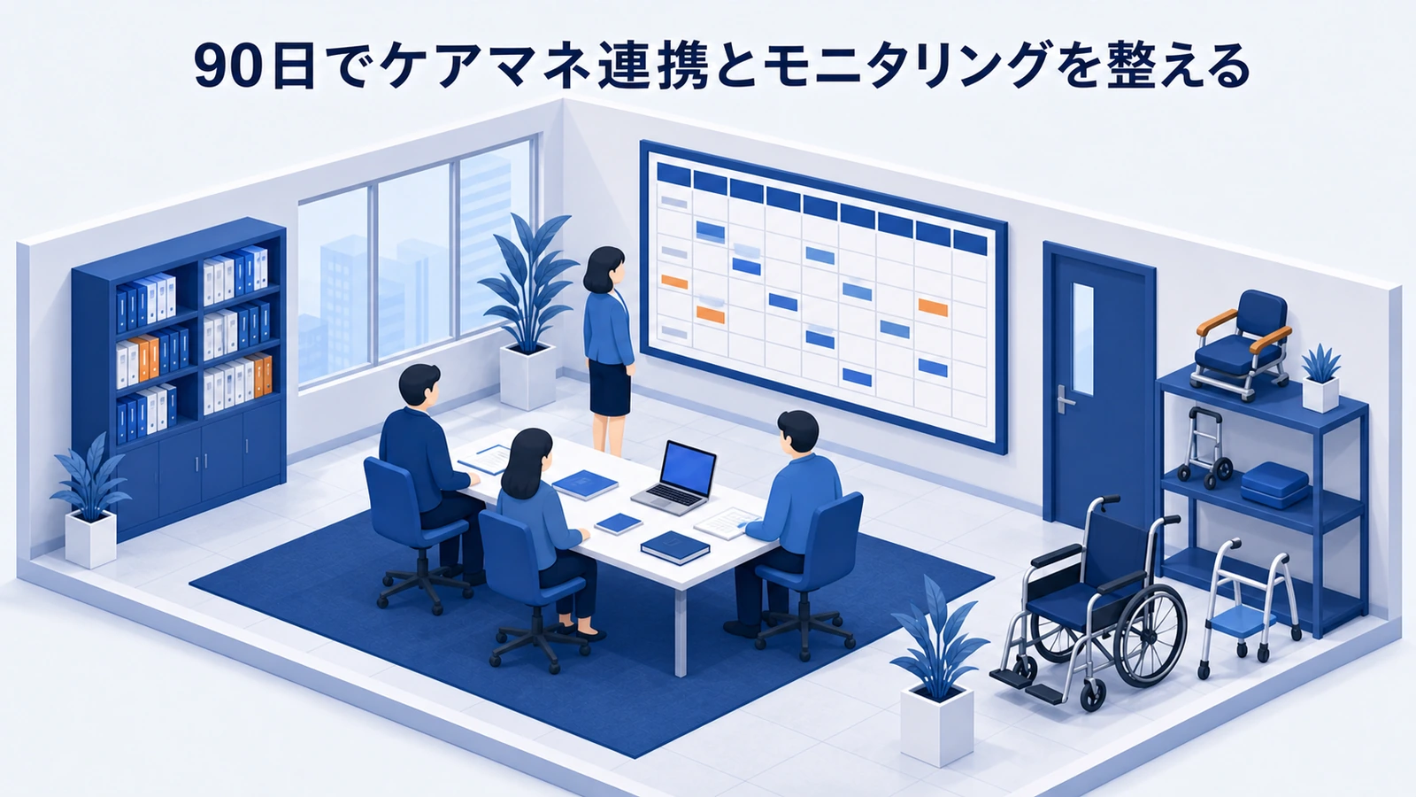 90日でケアマネ連携とモニタリングを整えるを整理したImage 2.0図解
