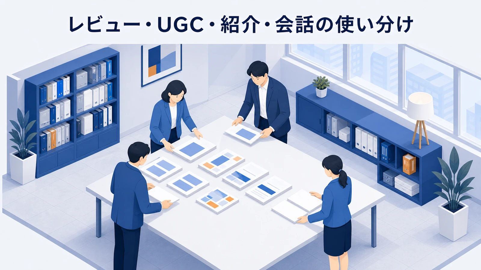 レビュー・UGC・紹介・会話の使い分けを示すWeb広告運用
