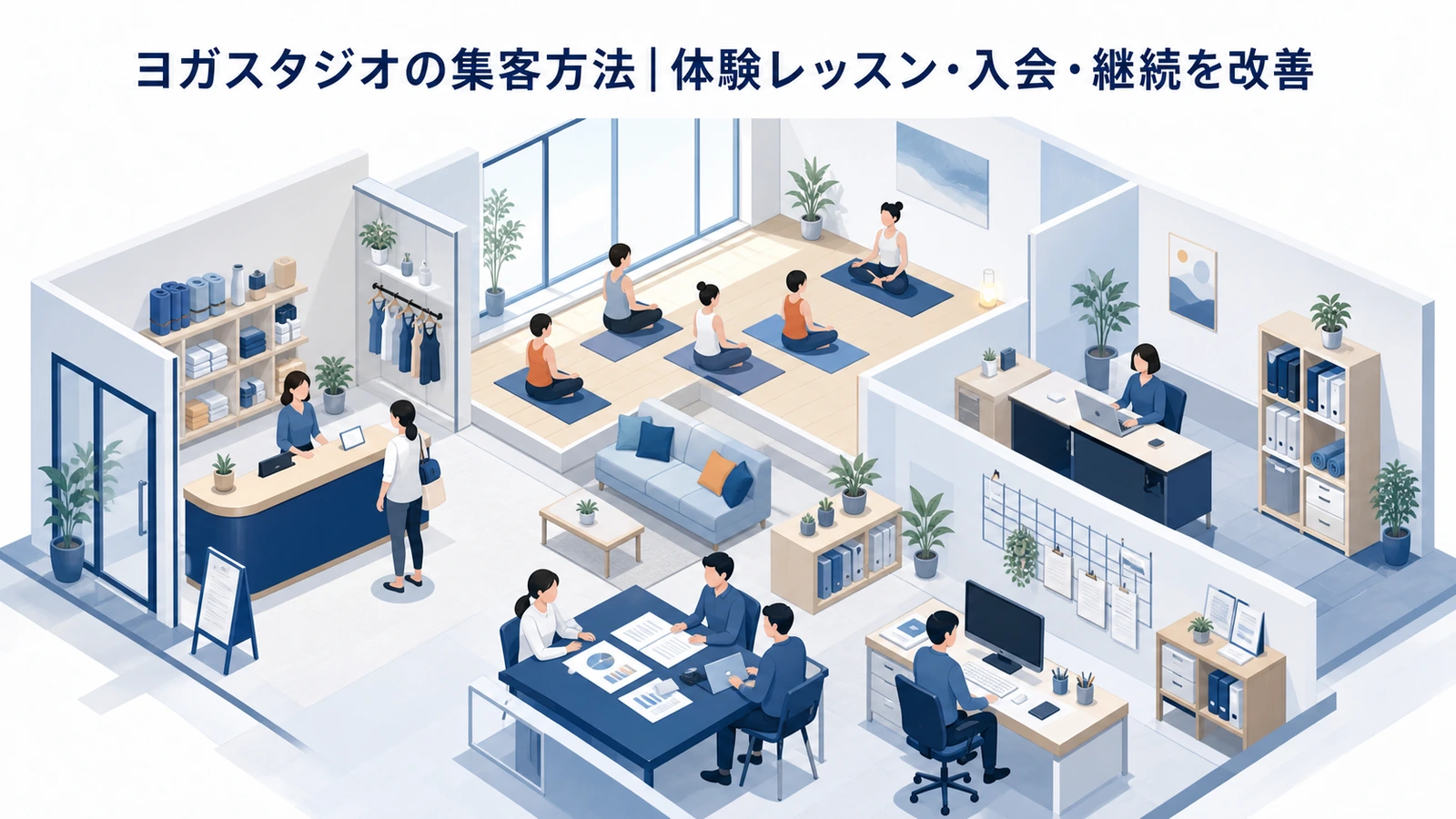ヨガスタジオの集客方法｜体験レッスン・入会・継続を改善