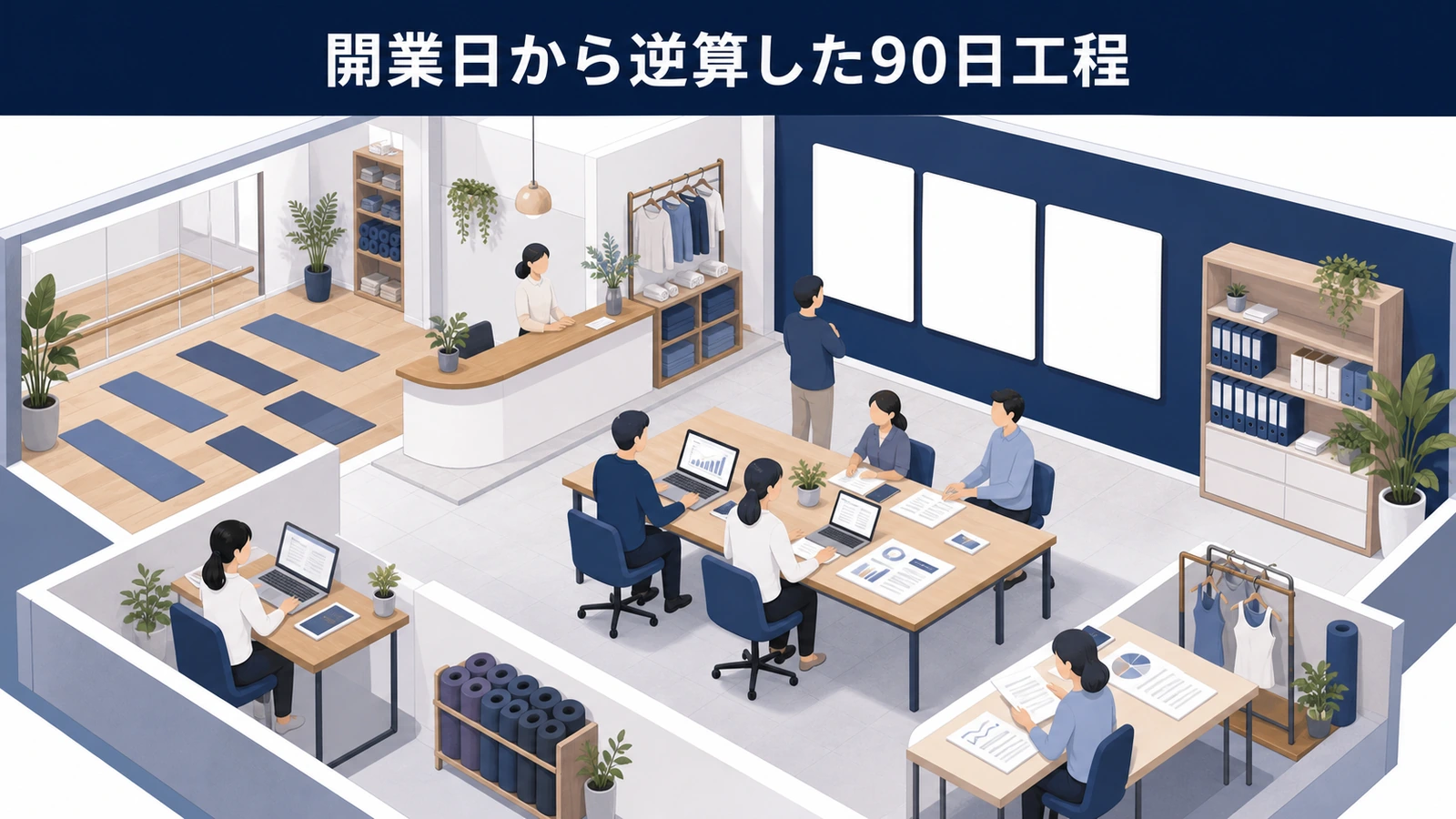 開業日から逆算した90日工程