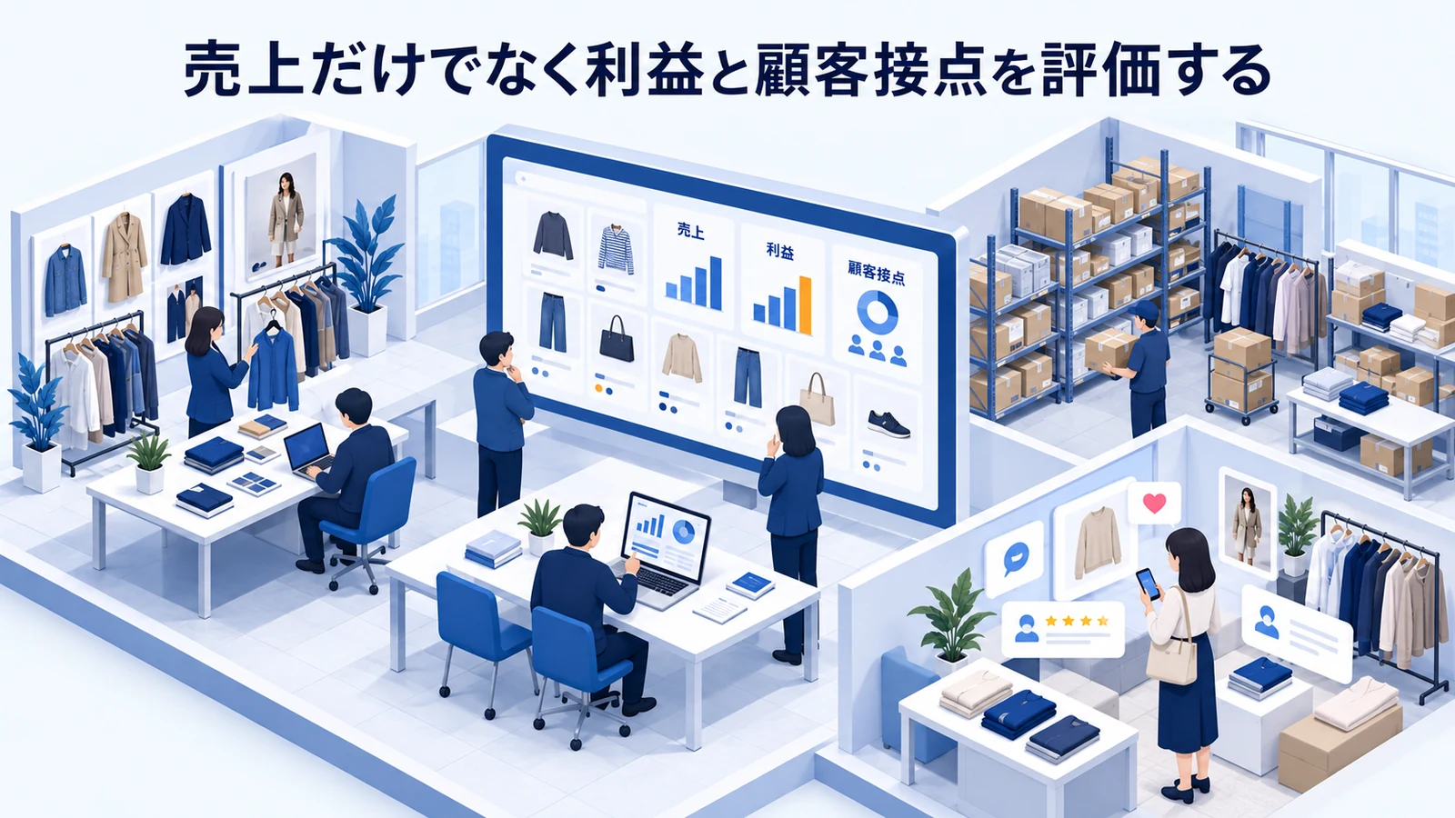 売上だけでなく利益と顧客接点を評価するを確認するアパレルブランド運営者のImage 2.0図解