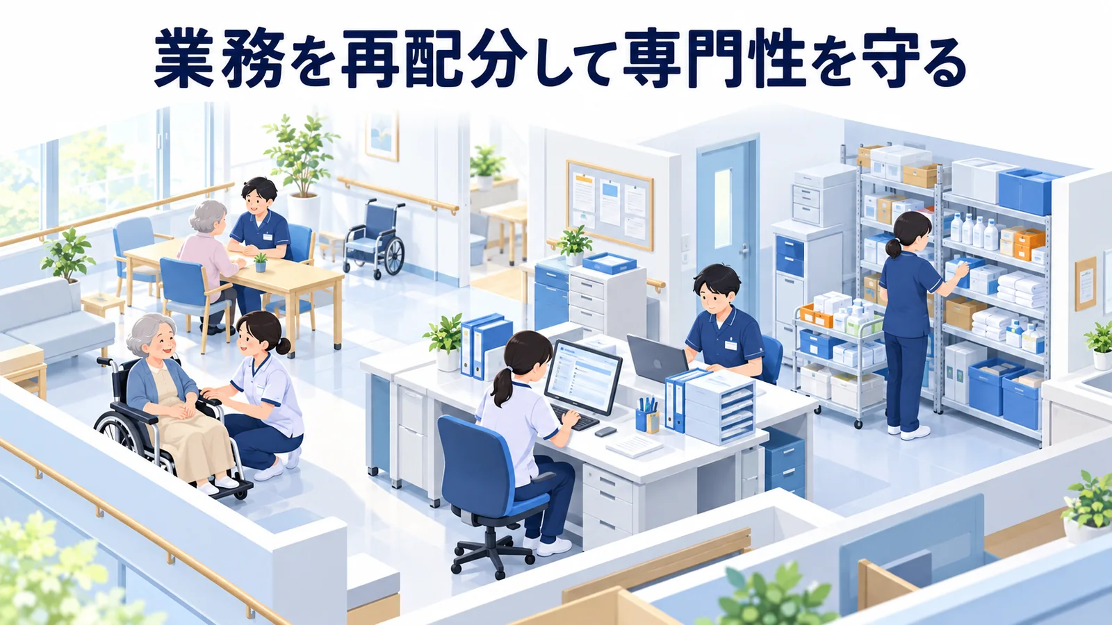 業務を再配分して専門性を守るの図解