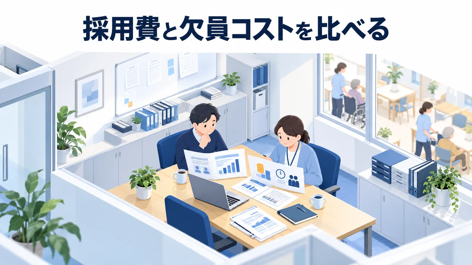 採用費と欠員コストを比べるの図解