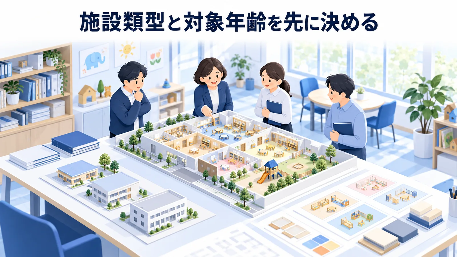 施設類型と対象年齢を先に決めるの図解