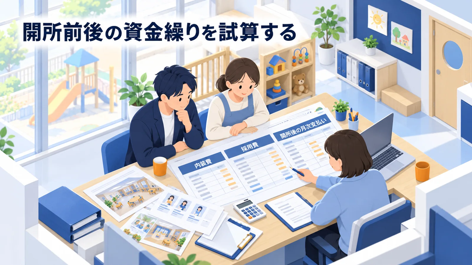 開所前後の資金繰りを試算するの図解