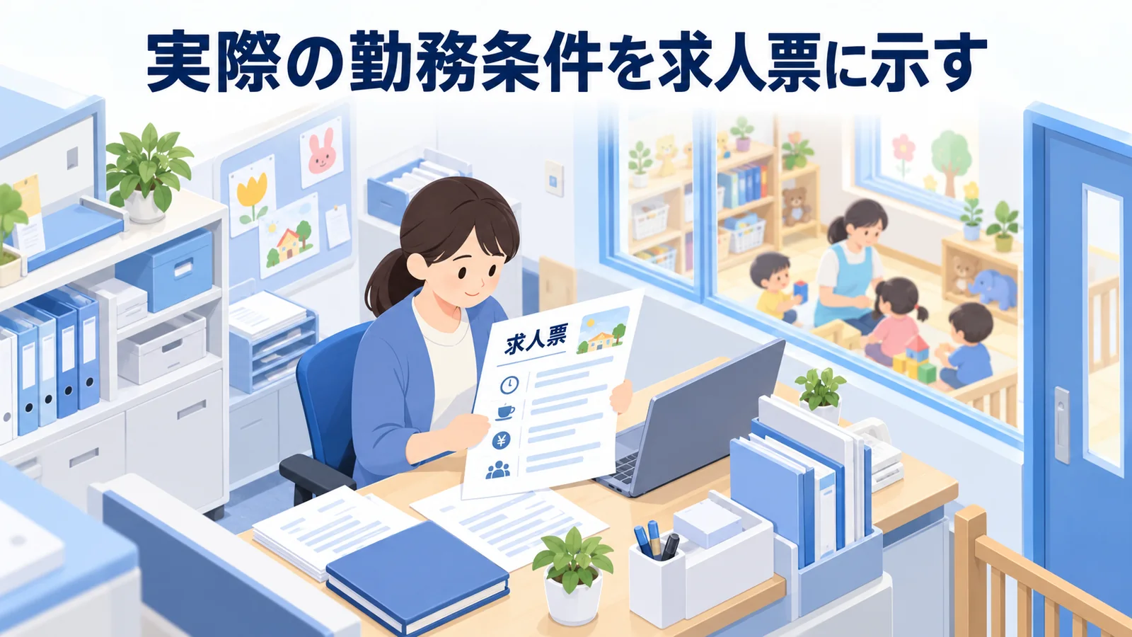 実際の勤務条件を求人票に示すの図解