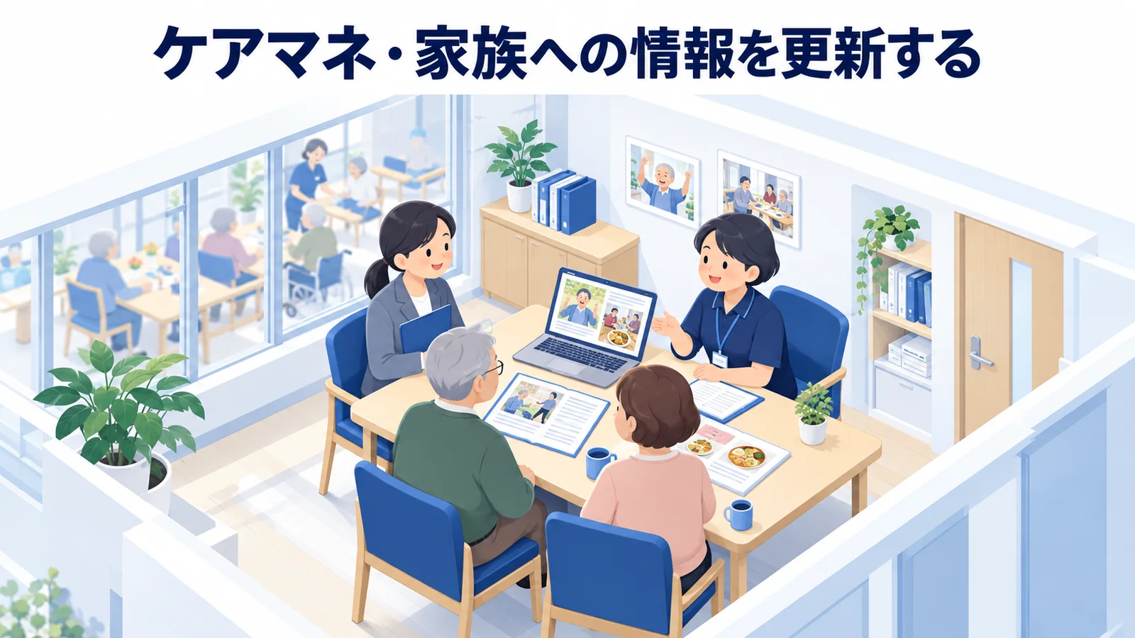 ケアマネ・家族への情報を更新するの図解