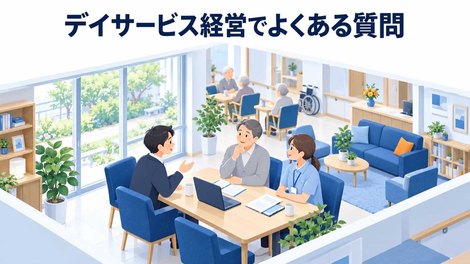 デイサービス経営でよくある質問の図解