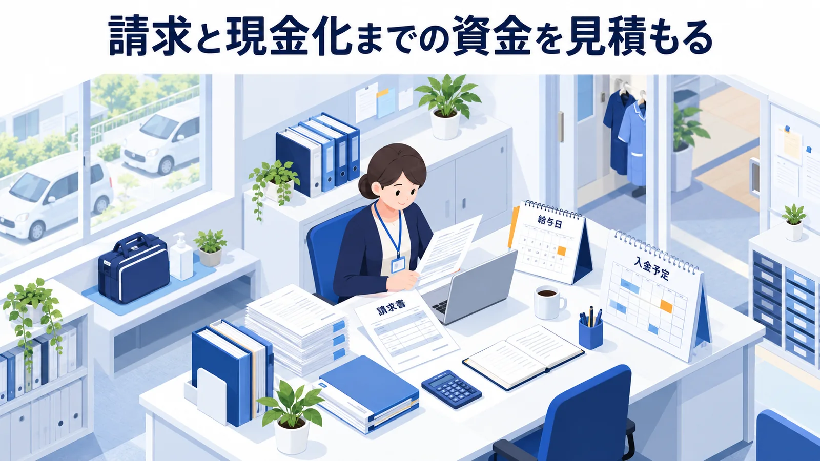請求と現金化までの資金を見積もるの図解
