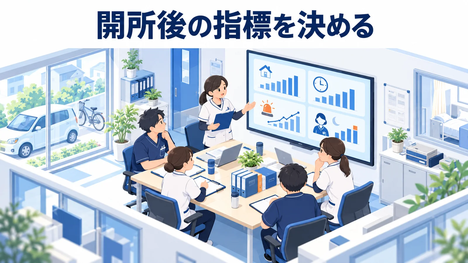 開所後の指標を決めるの図解