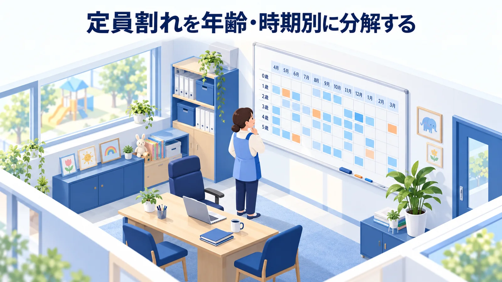 定員割れを年齢・時期別に分解するの図解