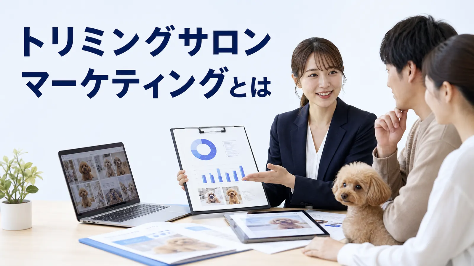 トリミングサロン マーケティングとはを内容別のオリジナル構図で整理した図解