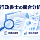 行政書士の申請条件と報酬範囲を資料から調べる図