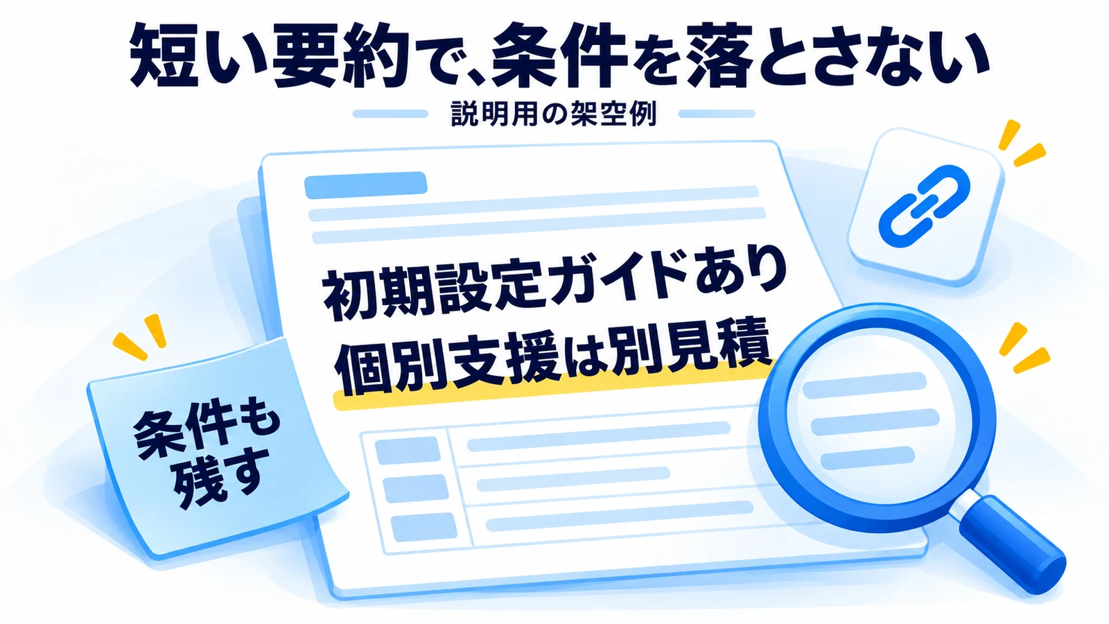 初期設定ガイドと別見積もりの個別支援を区別して記録する架空例