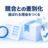競合との差別化を、選ばれる理由と提供する価値から考えるイメージ