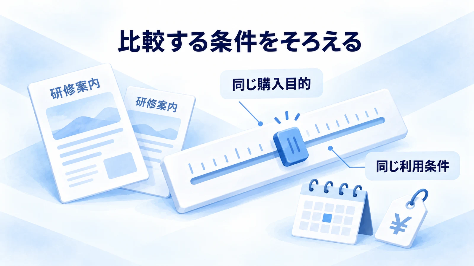 商品と利用人数と提供範囲をそろえて比べる図