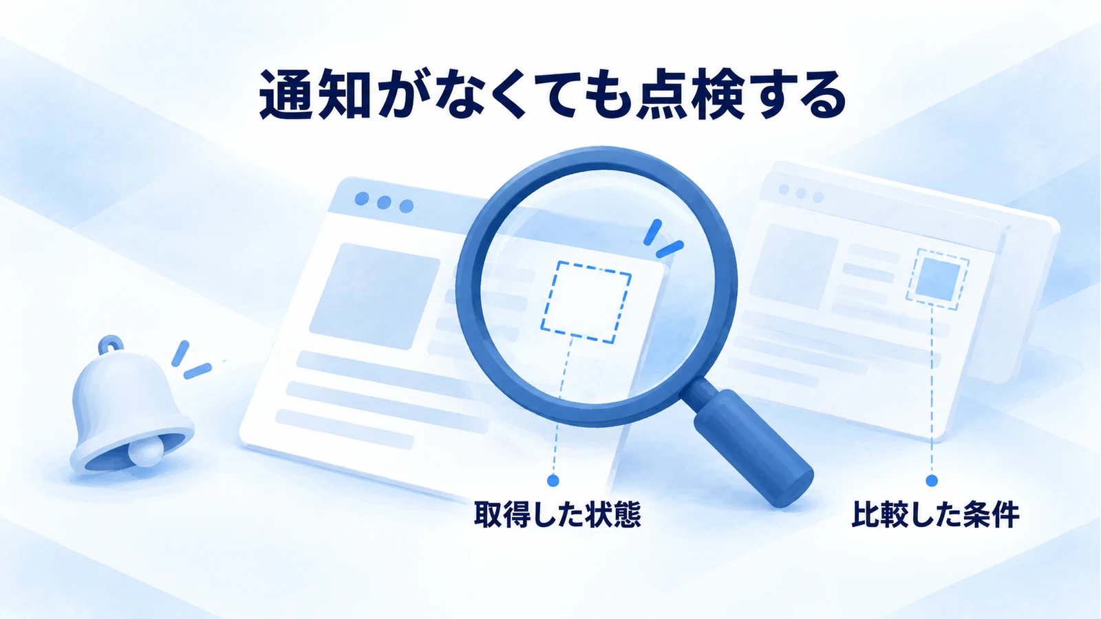 通知がない場合もページの取得状態と比較条件を点検する図