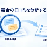 競合の口コミを評価理由から自社の改善へつなげる図