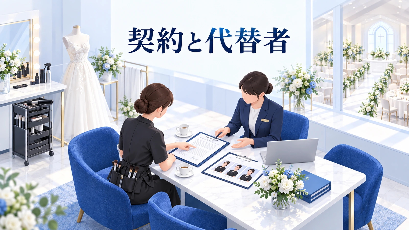 契約では変更と代替者を決めるの図解