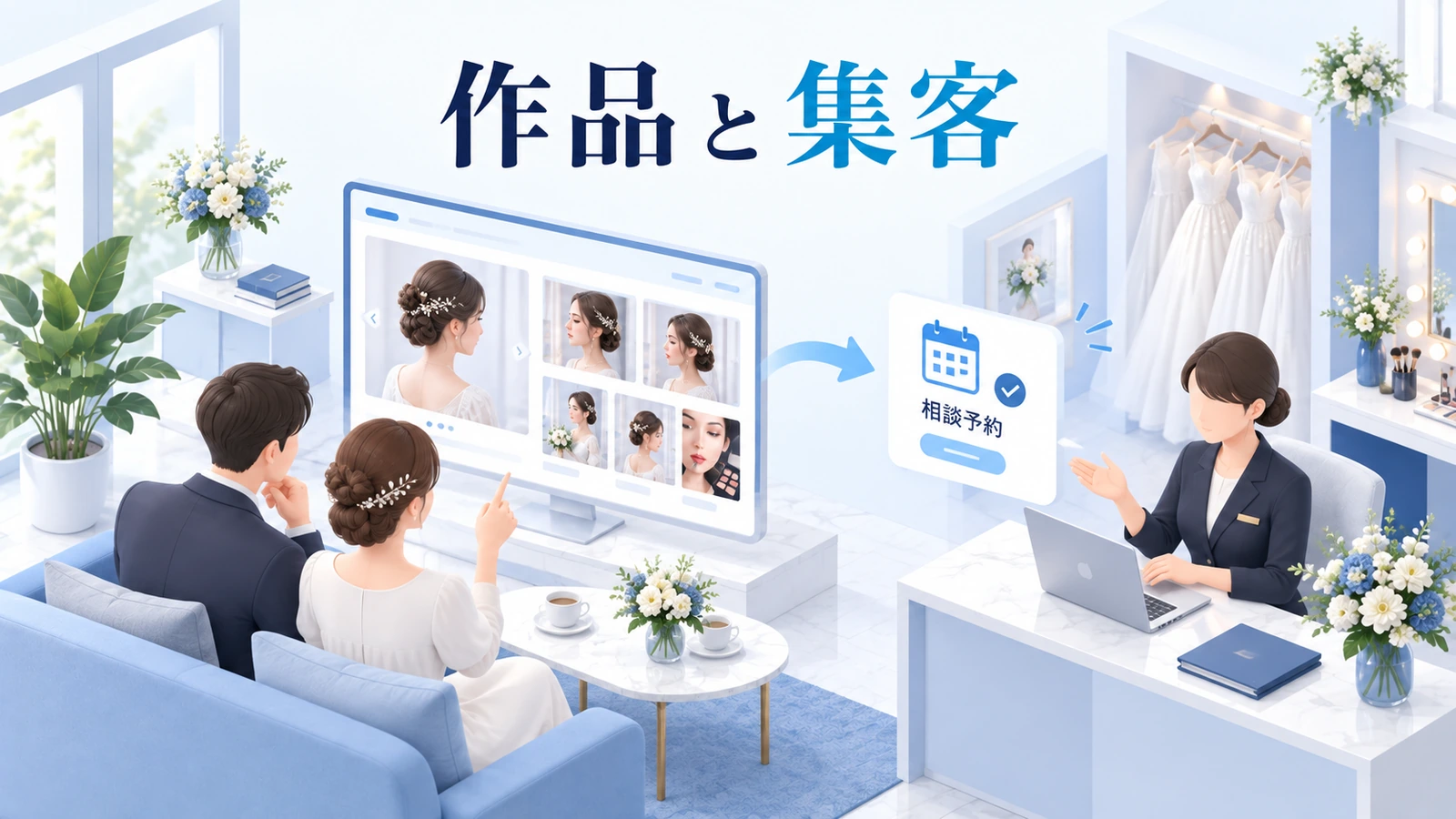 集客では作品と担当範囲を同じページに載せるの図解