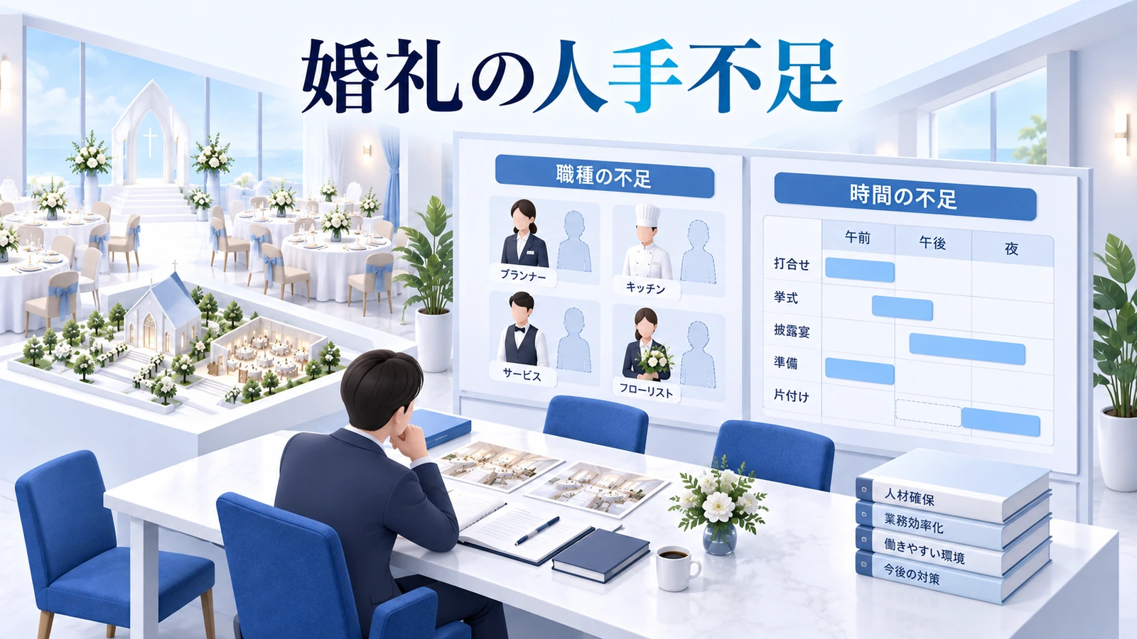 婚礼の人手不足の図解