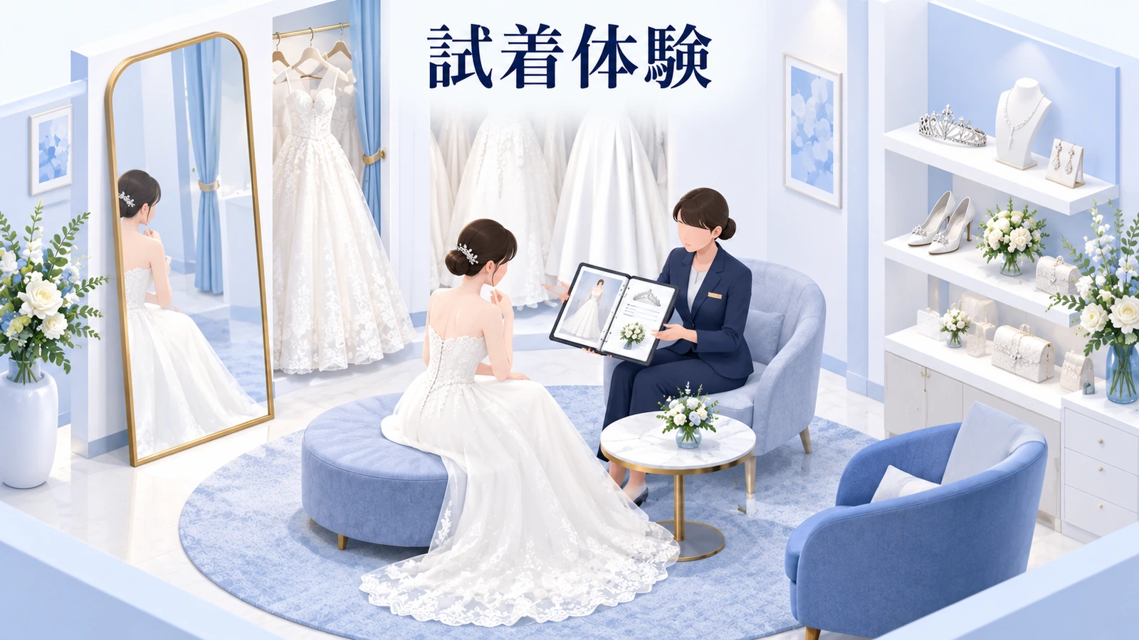試着の体験は予約ページから始まるの図解