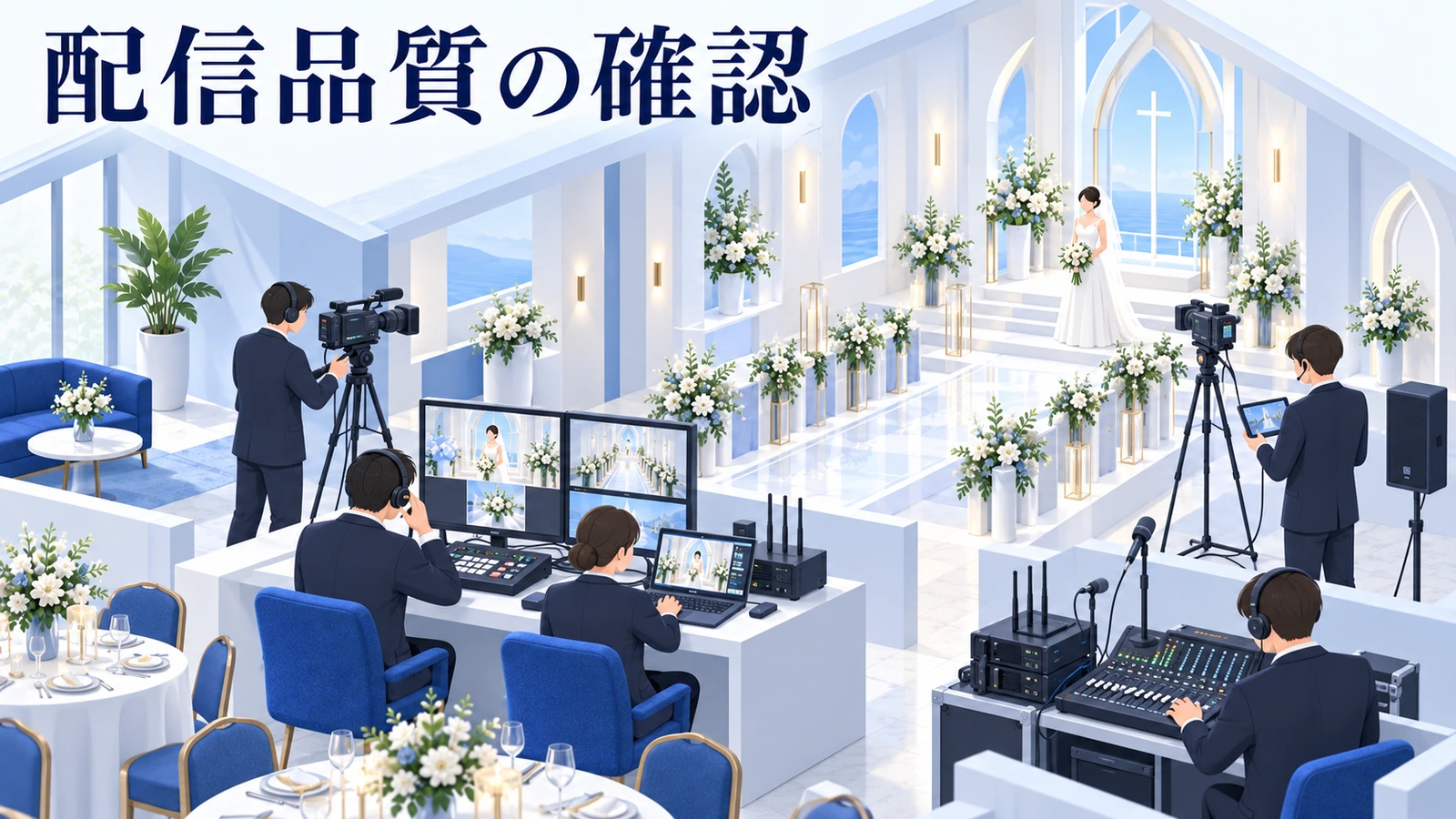 配信品質は会場の音声から確かめるの図解