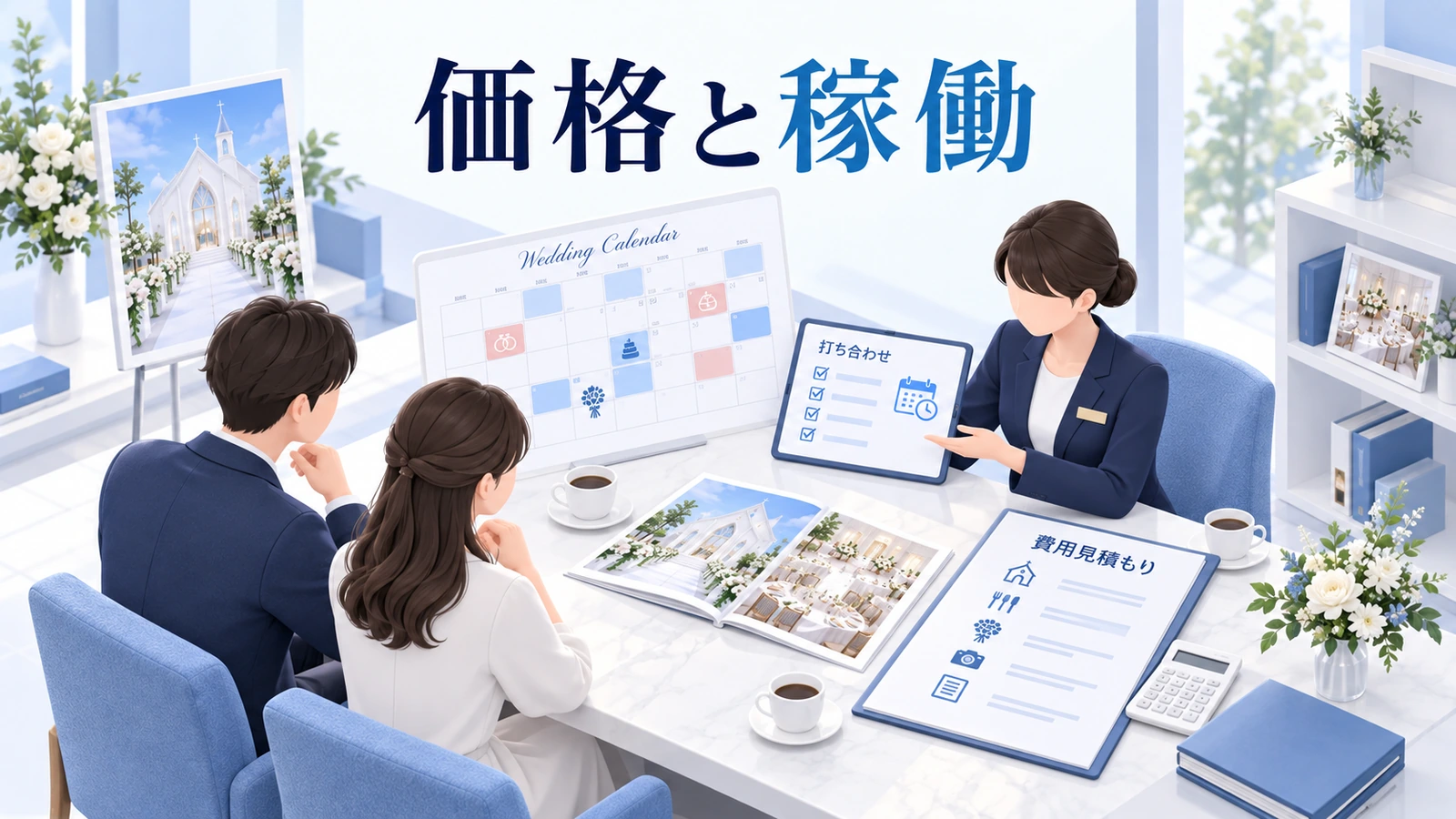 価格は打ち合わせと当日の稼働を積み上げるの図解