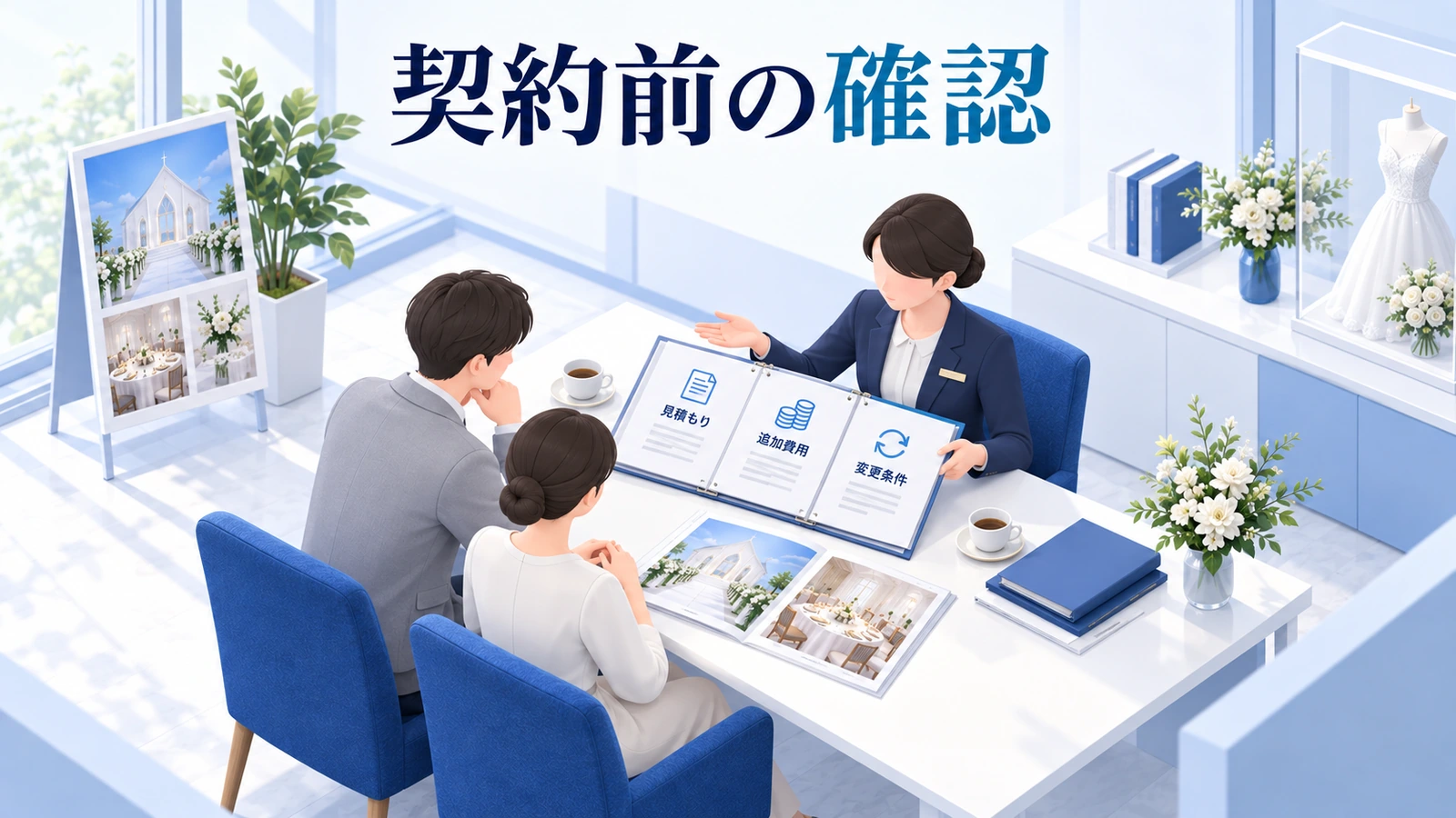 相談では見積もりと未決事項を可視化するの図解