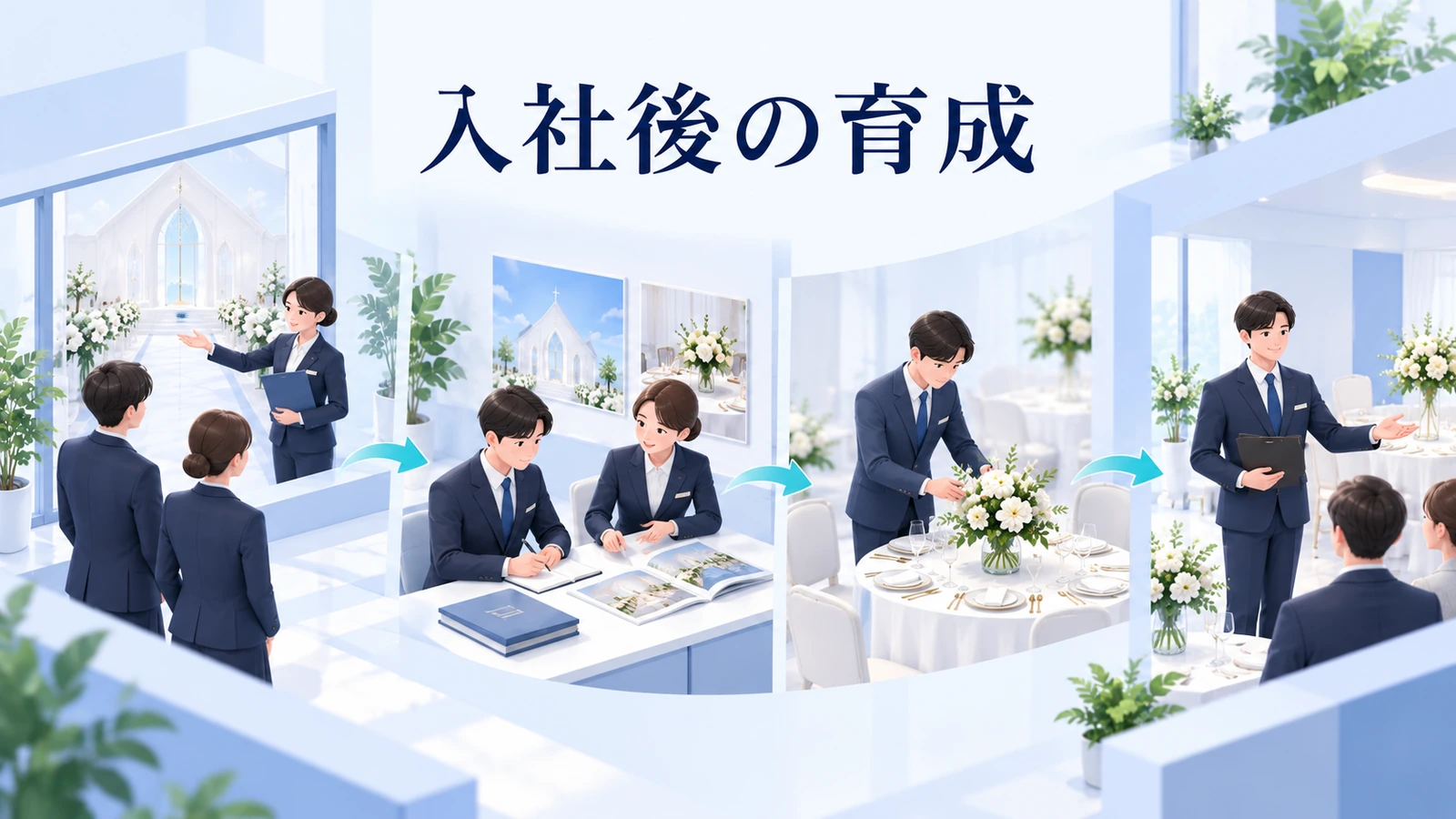 入社後の育成と定着を採用計画に入れるの図解