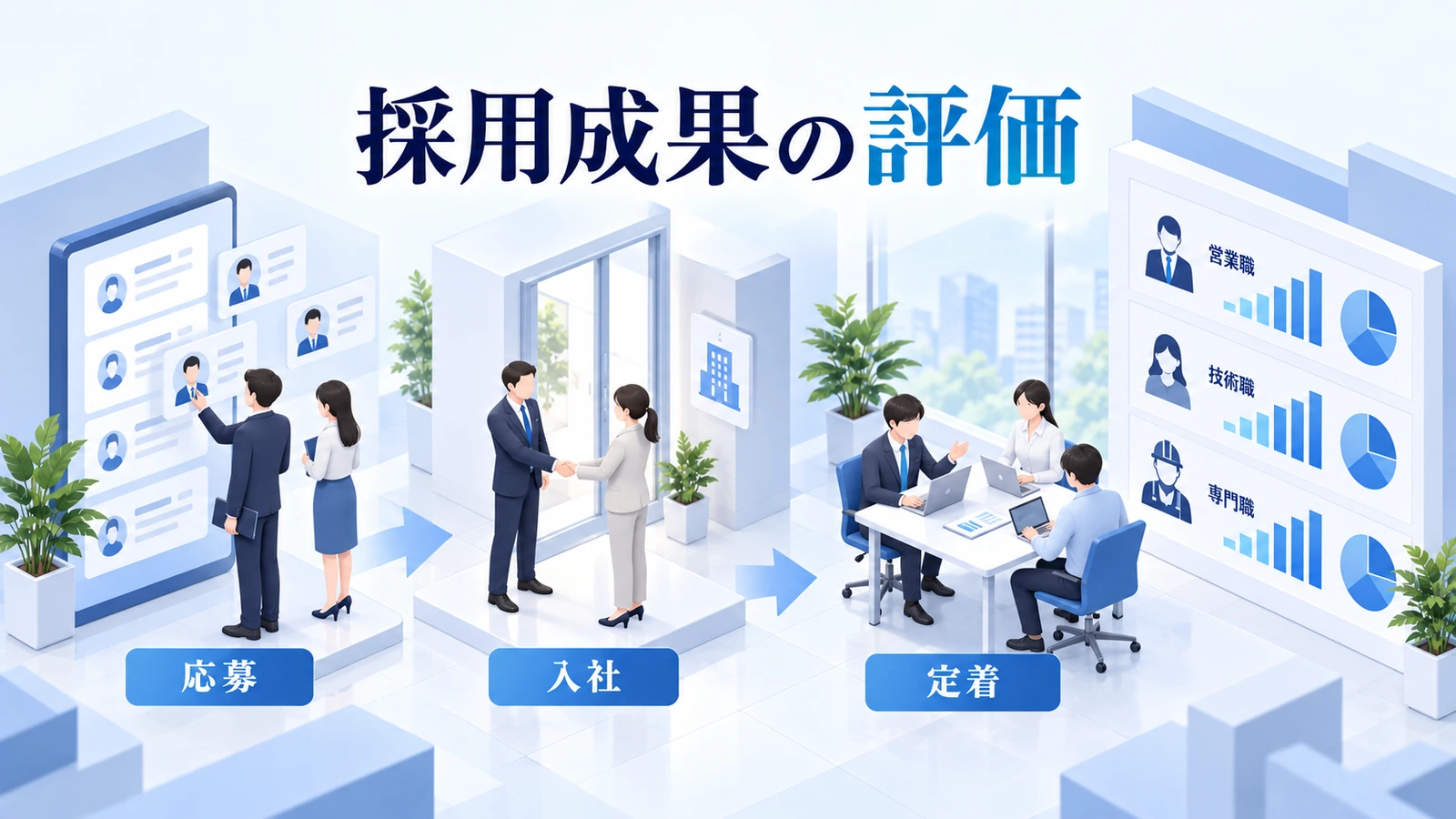 採用成果は応募数より現場への定着で測るの図解