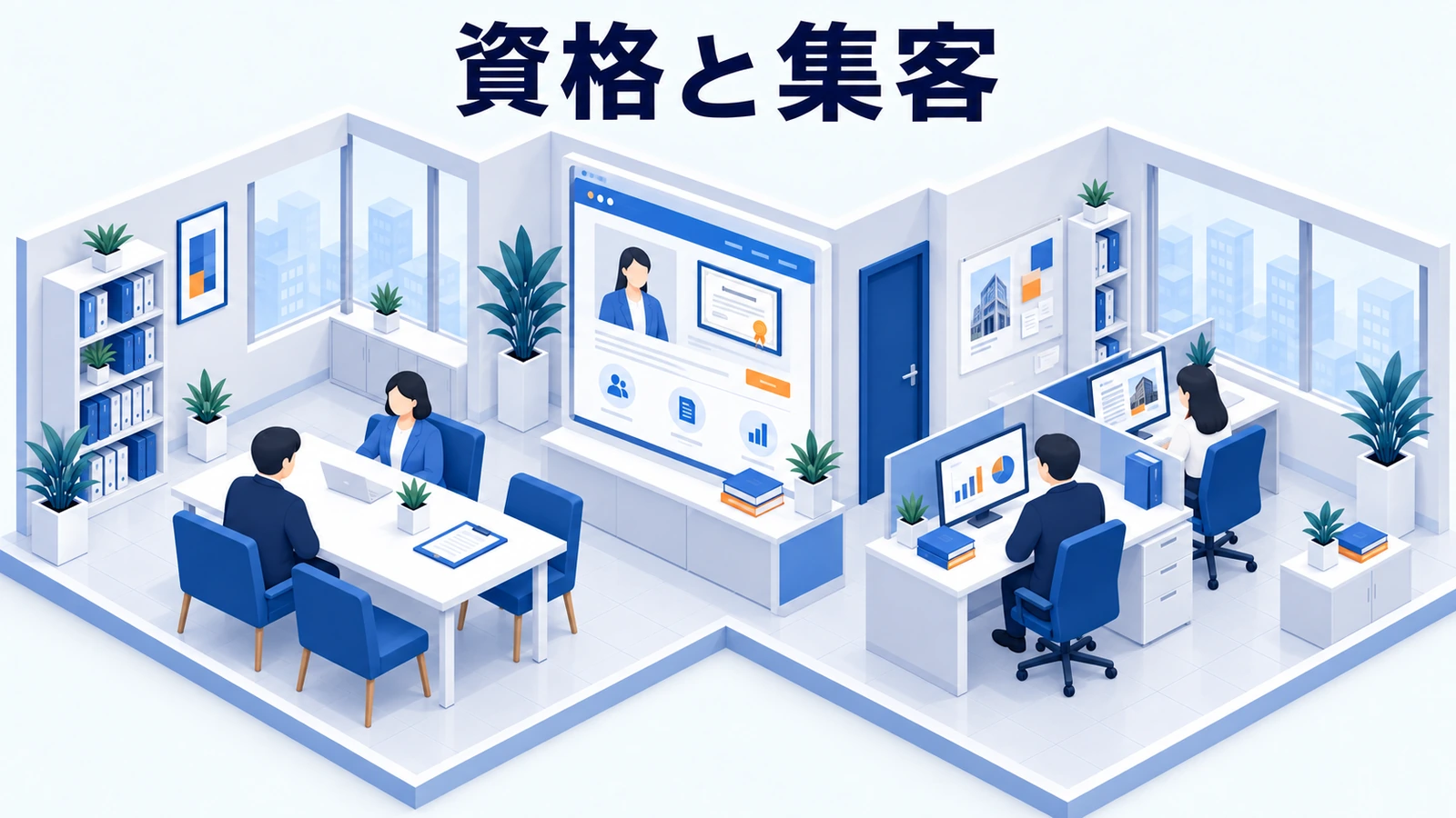 資格の見せ方と集客を分けて考えるの図解