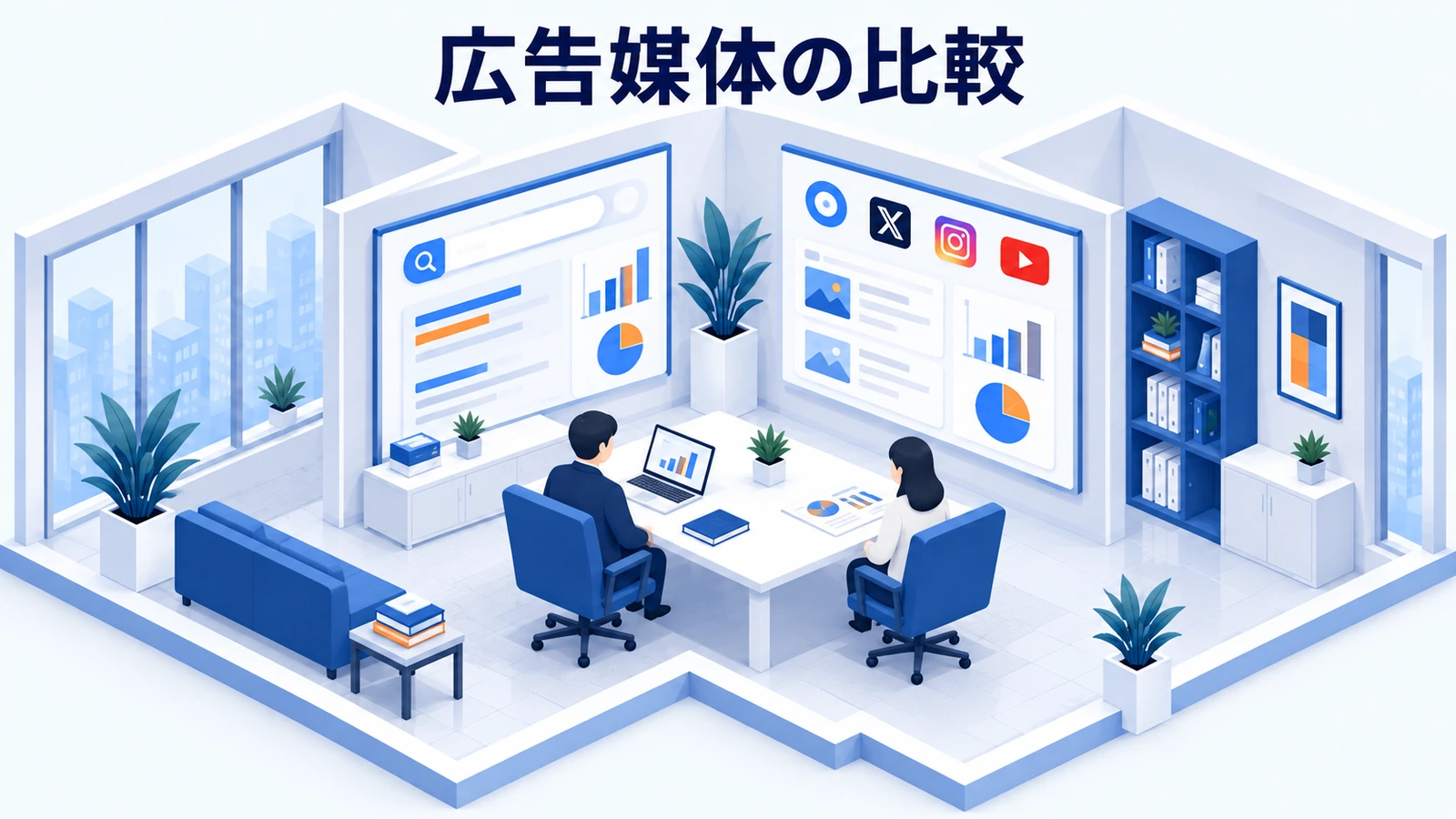 広告媒体は検索意図と見せられる情報で比べるの図解