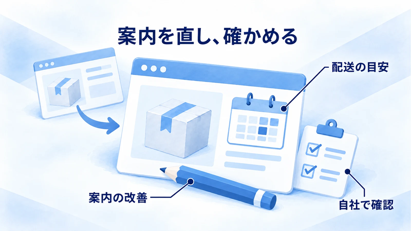 配送の案内を改善して自社の反応を確かめる
