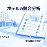 客室と宿泊条件を比較するホテル競合分析の図