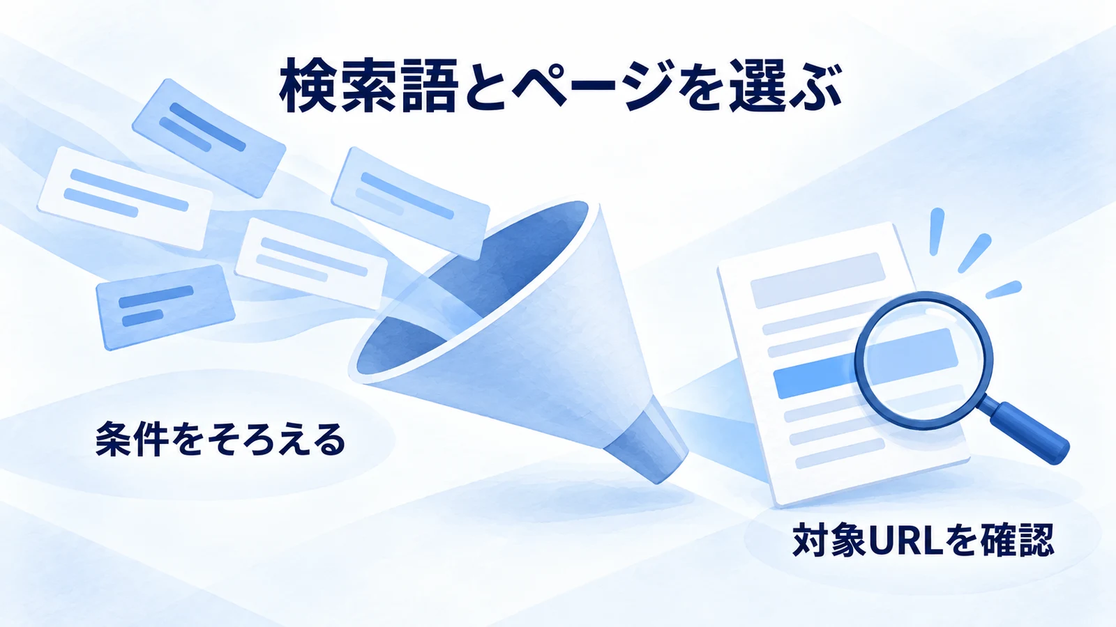 検索データを絞り対象のクエリとURLを選ぶ図