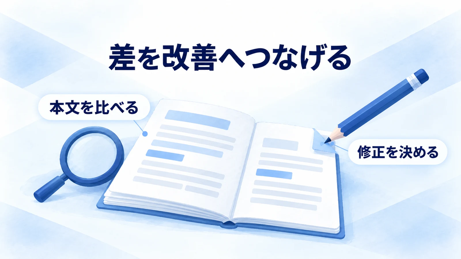 競合ページの比較結果から自社の修正を考える図