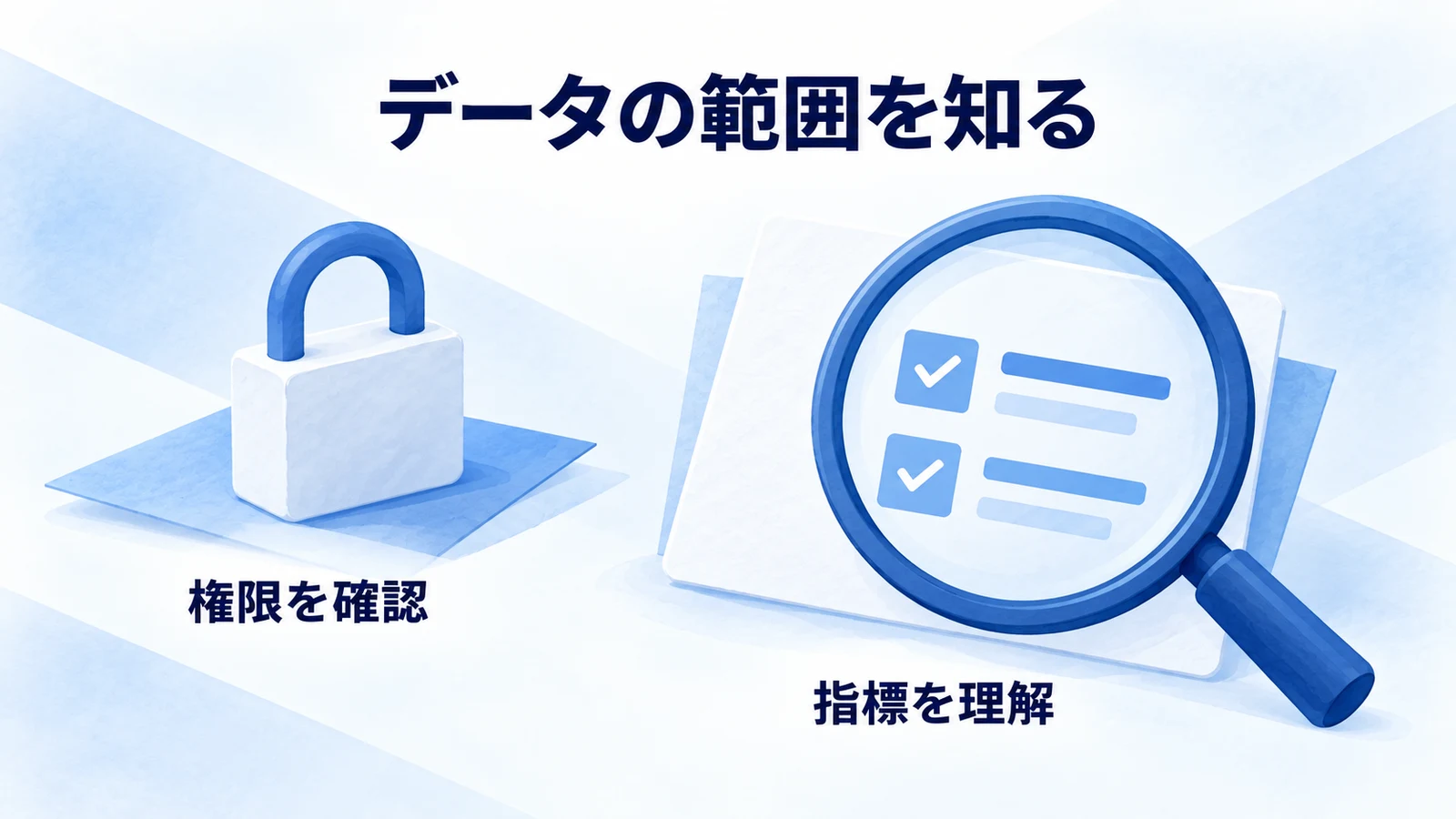 閲覧権限と指標の意味を確認する図