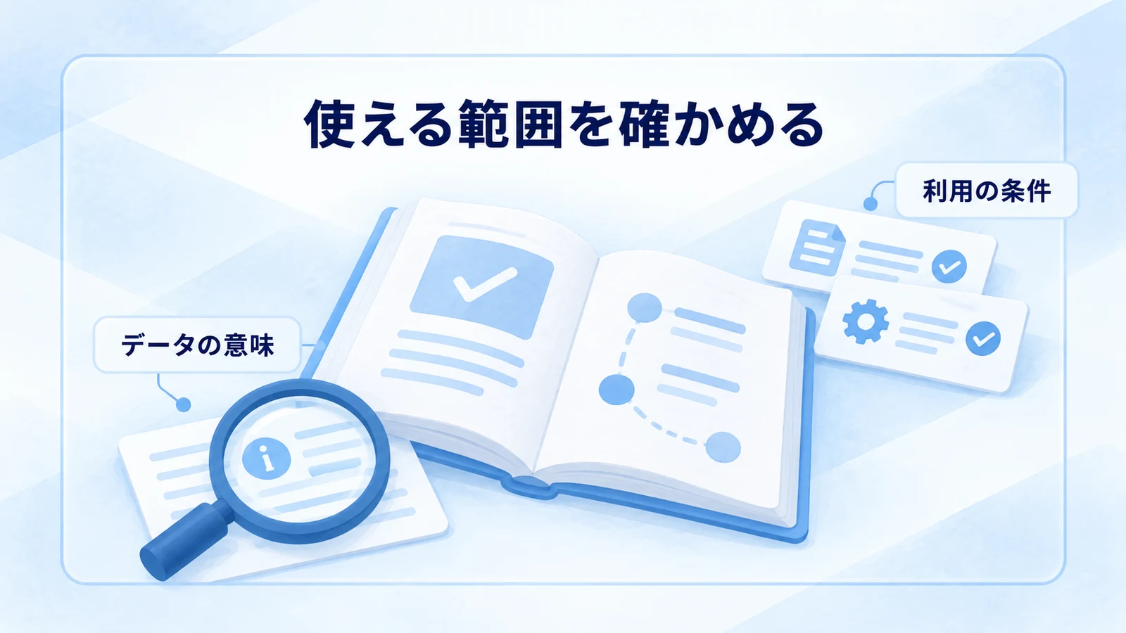 利用条件と数値の意味をガイドで確かめる図